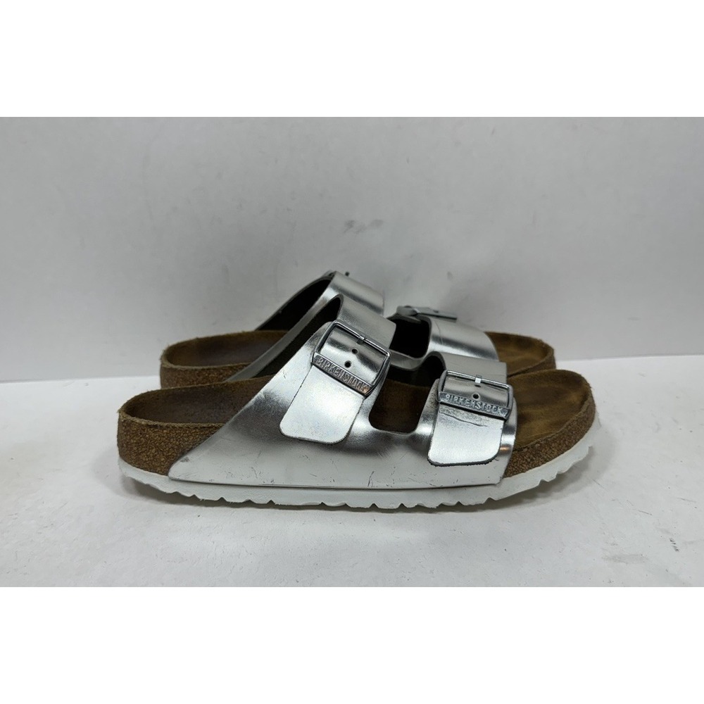 Birkenstock Arizona Women's Size 8 N 39 EU Silver Sandals Narrow Soft Footbed
